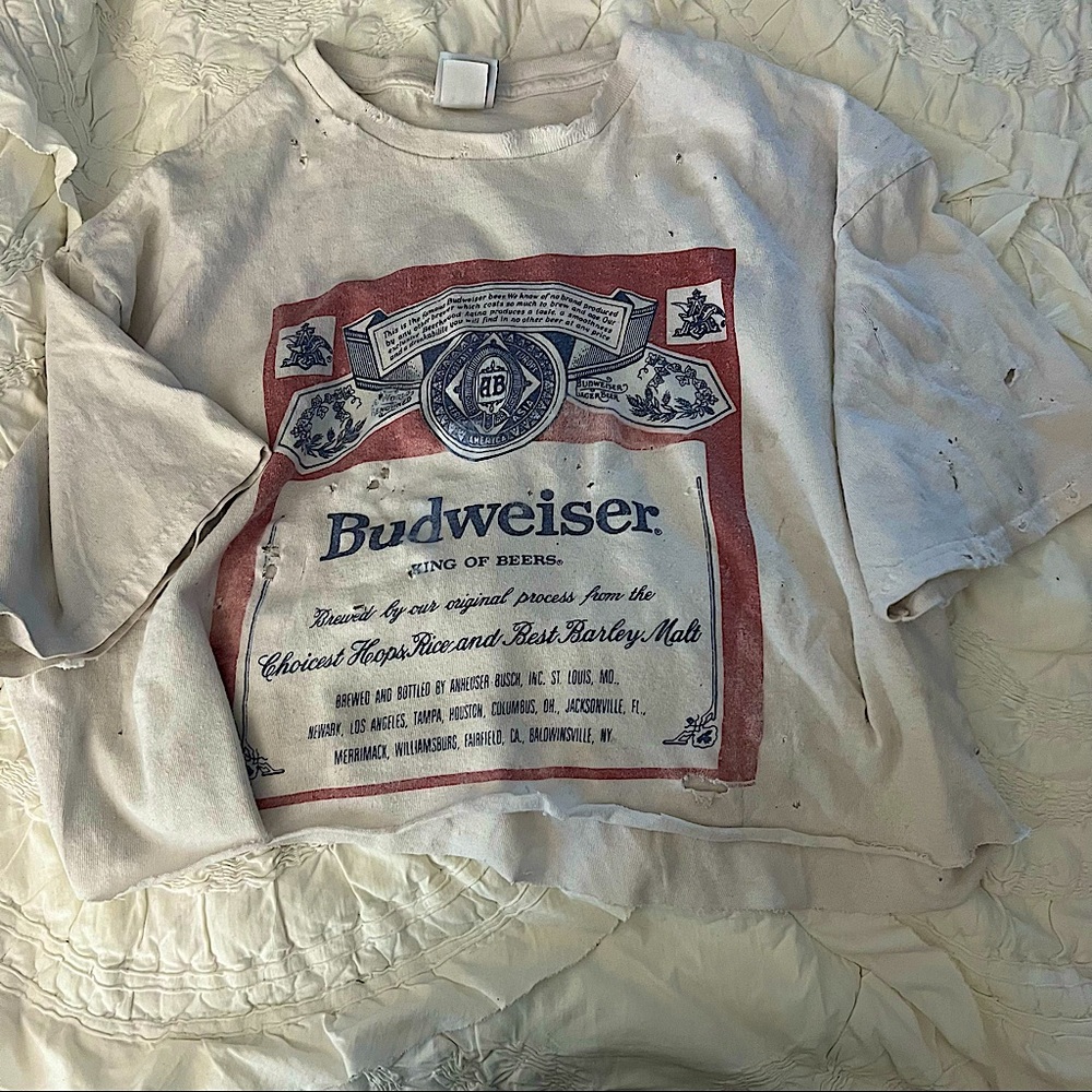 CROPPED Budweiser Distressed tee